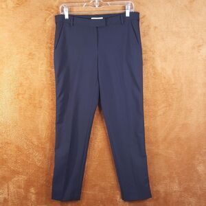 MAJE Womens Pants Size 38 Black Straight Leg Trouser Tuxedo Stripe Pockets